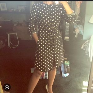 Merona Long Sleeve Polka Dot Pocket Dress